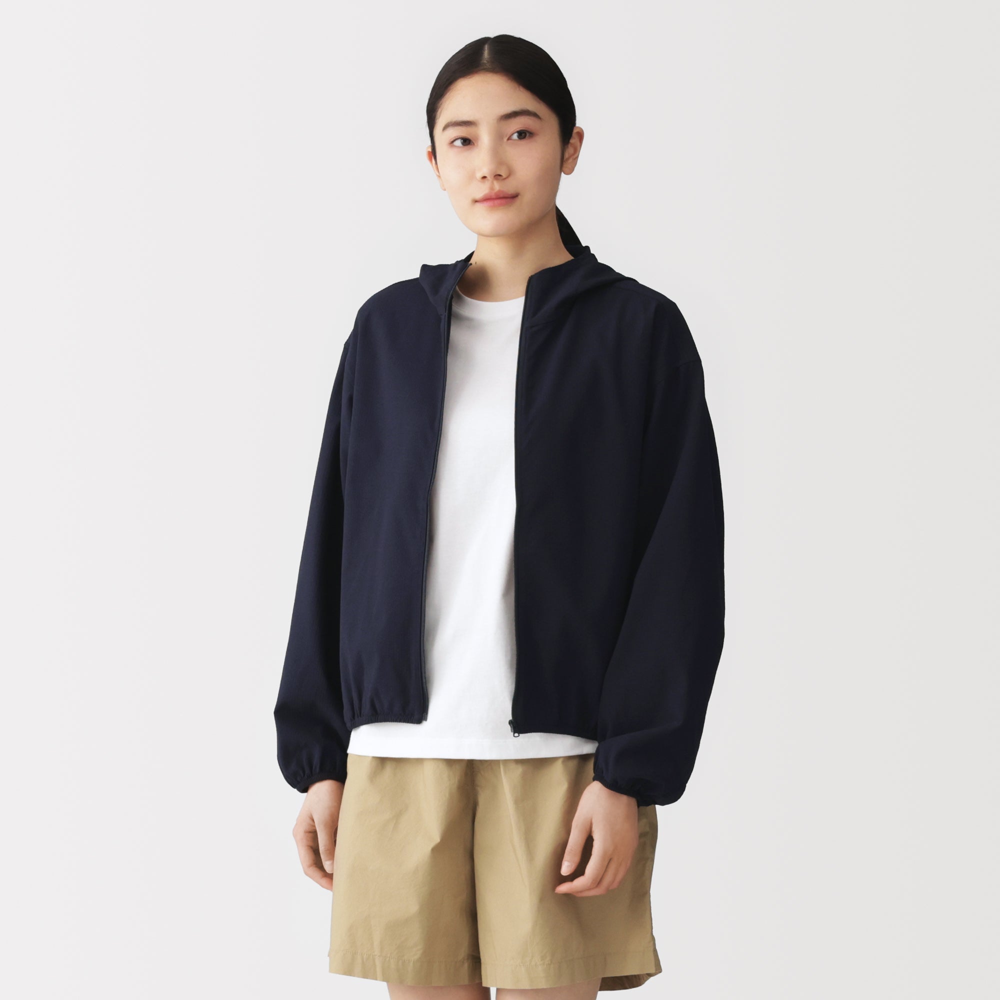 Breathable Seersucker Zip Hoodie