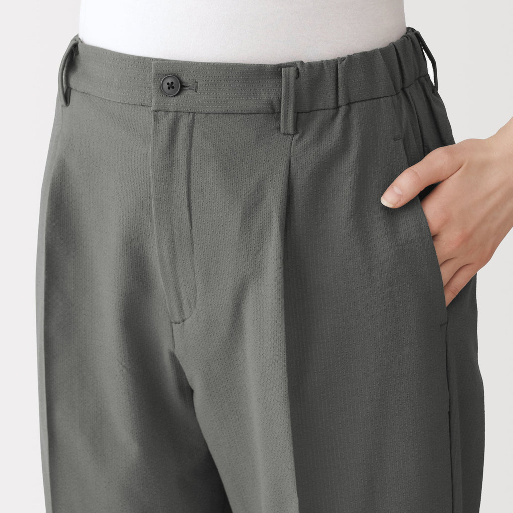 Breathable Seersucker Tapered Pants