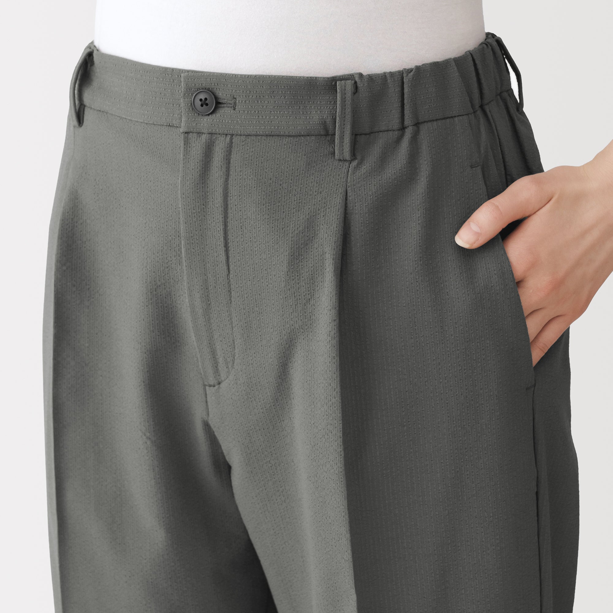 Breathable Seersucker Tapered Pants
