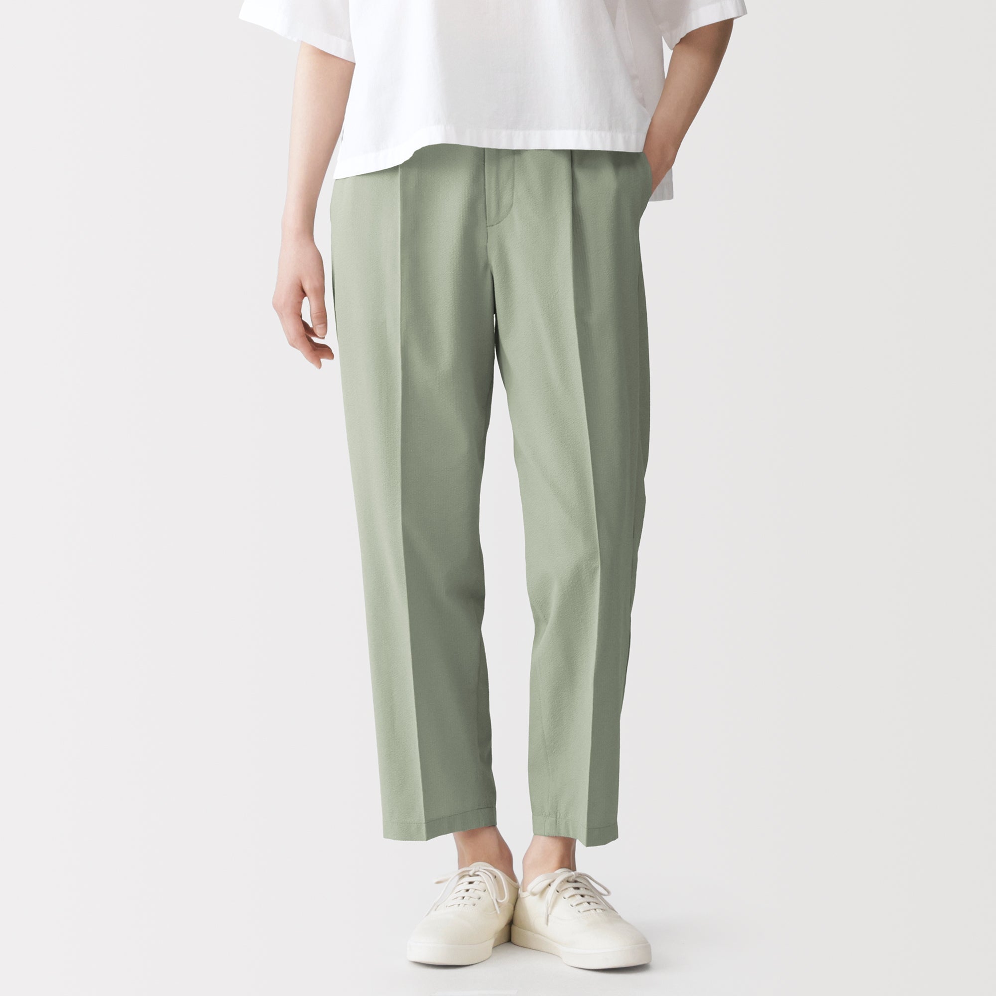 Breathable Seersucker Tapered Pants