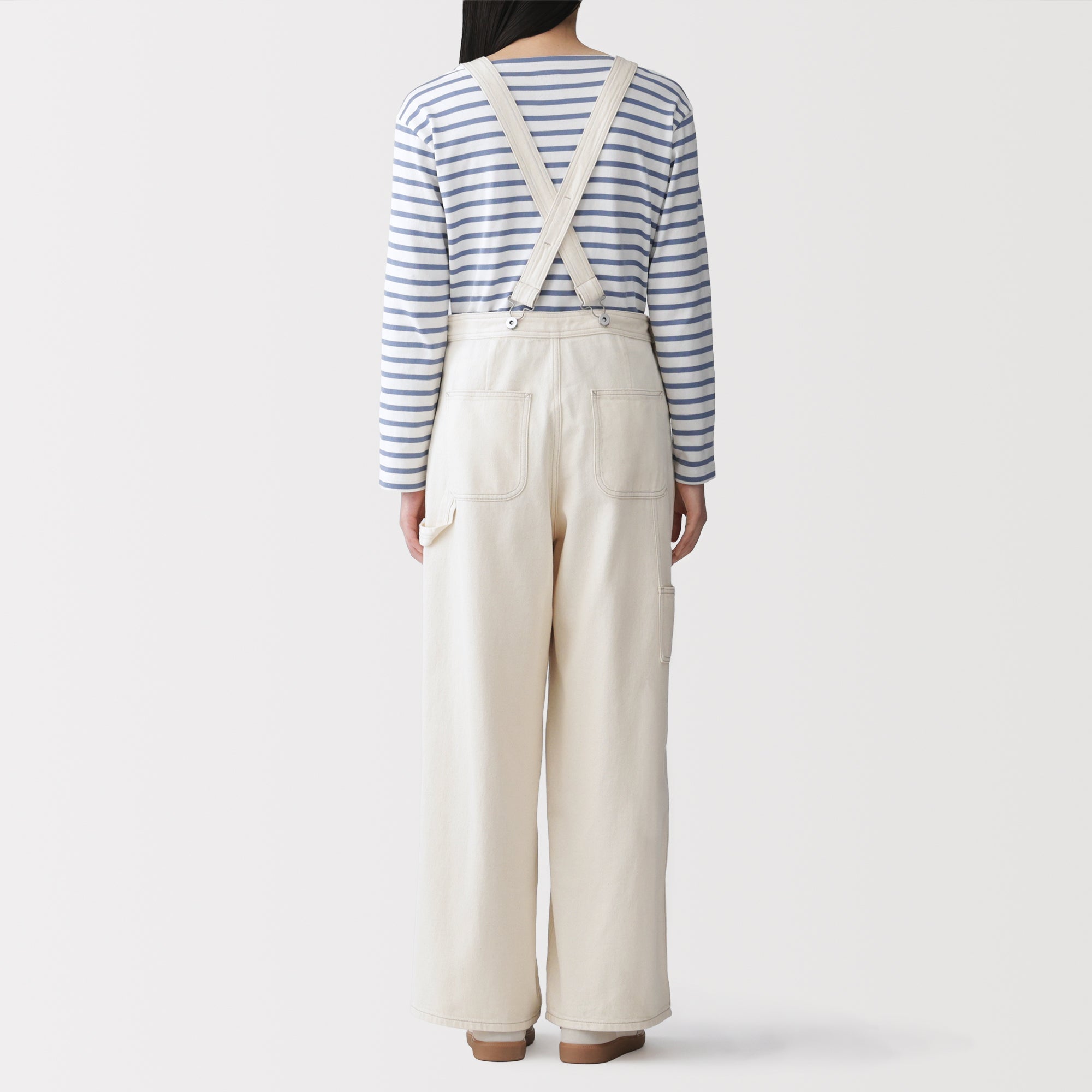 Kapok Blend Denim Overall Pants