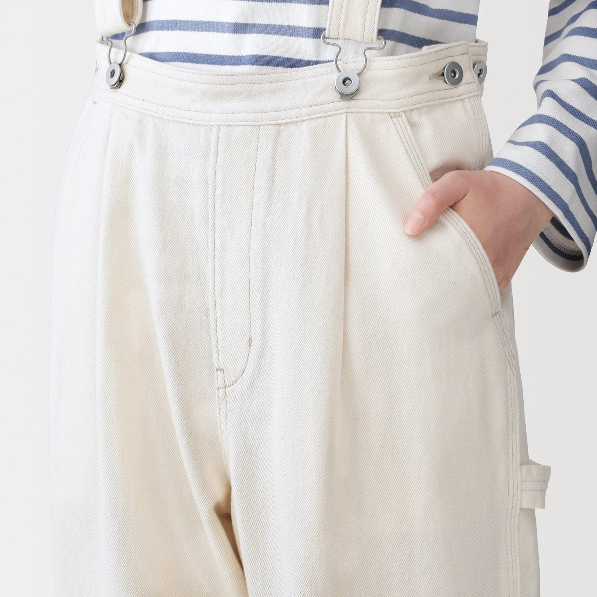 Kapok Blend Denim Overall Pants