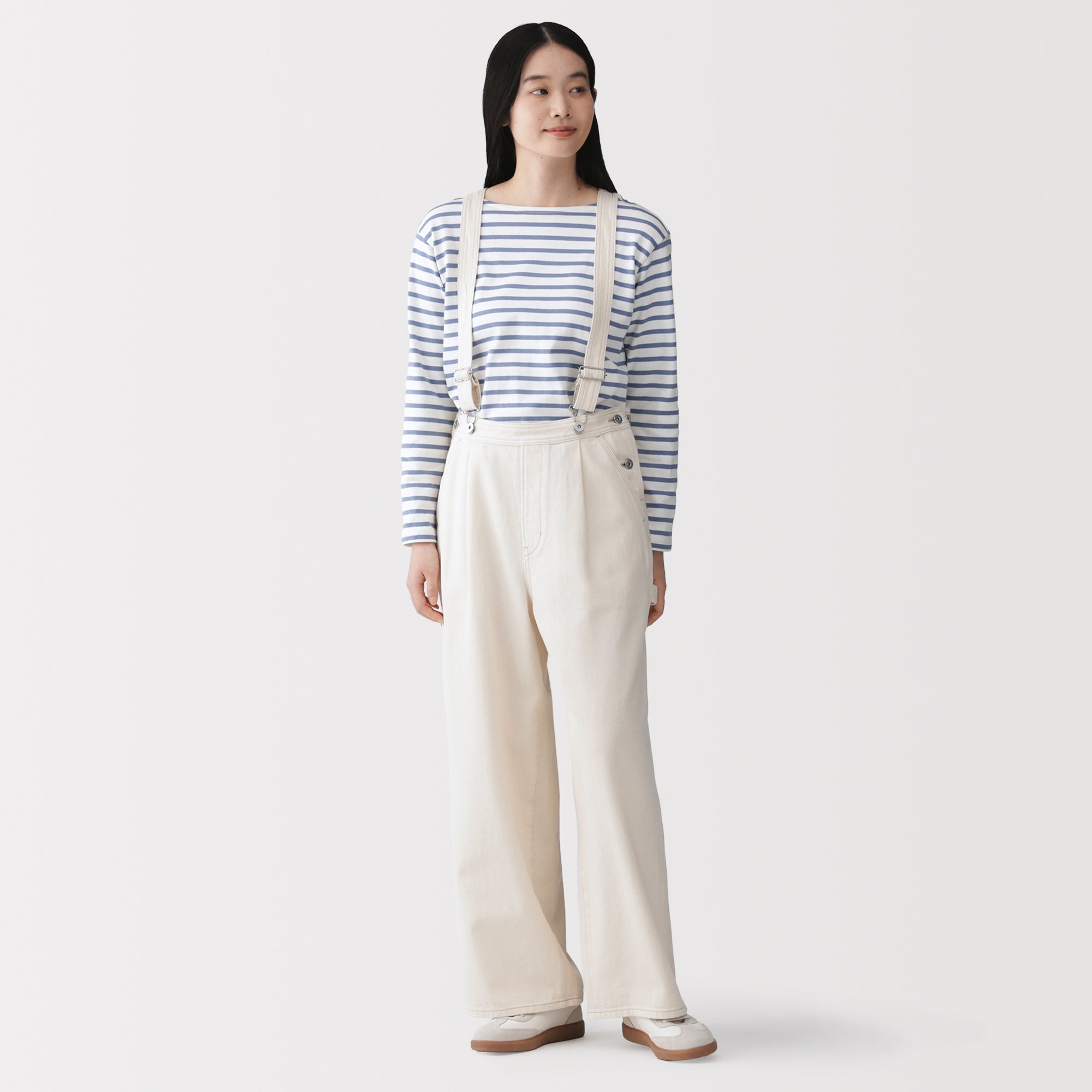 Kapok Blend Denim Overall Pants