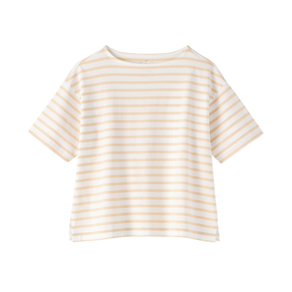 Cotton Jersey Boatneck T-Shirt