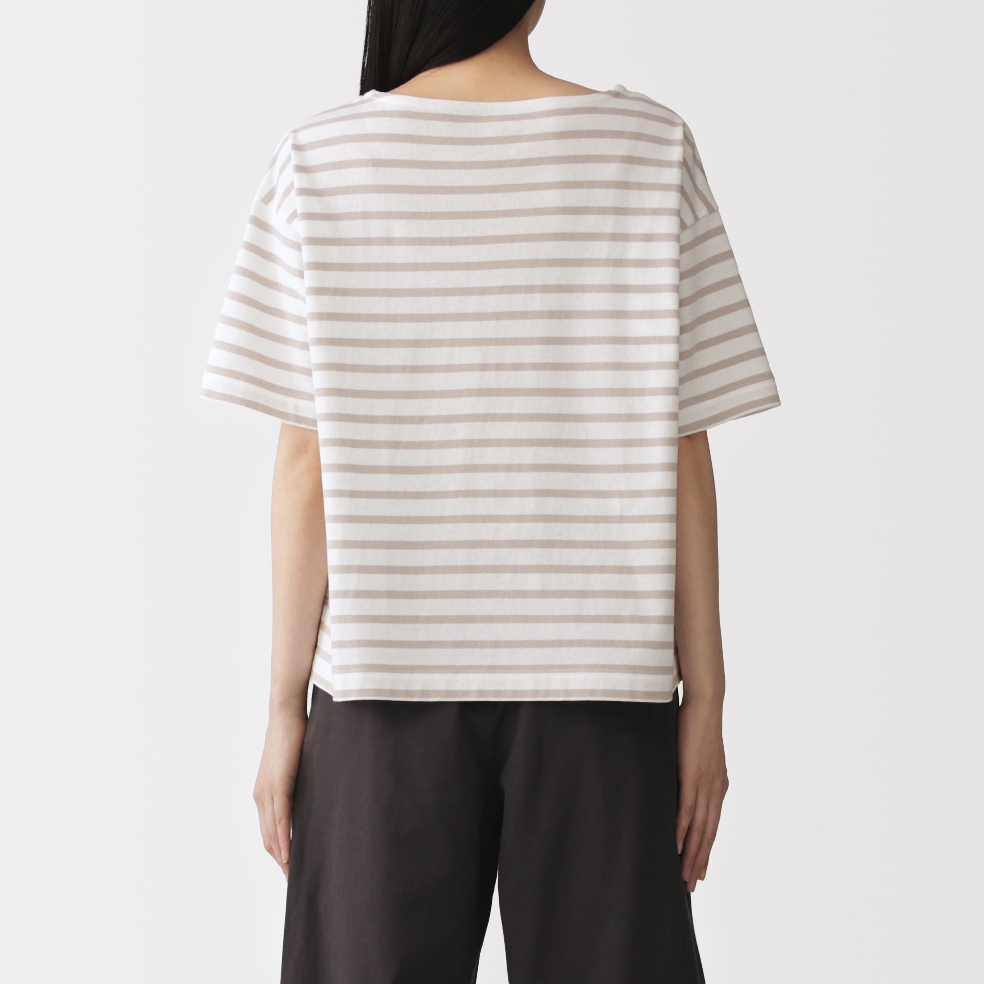 Cotton Jersey Boatneck T-Shirt