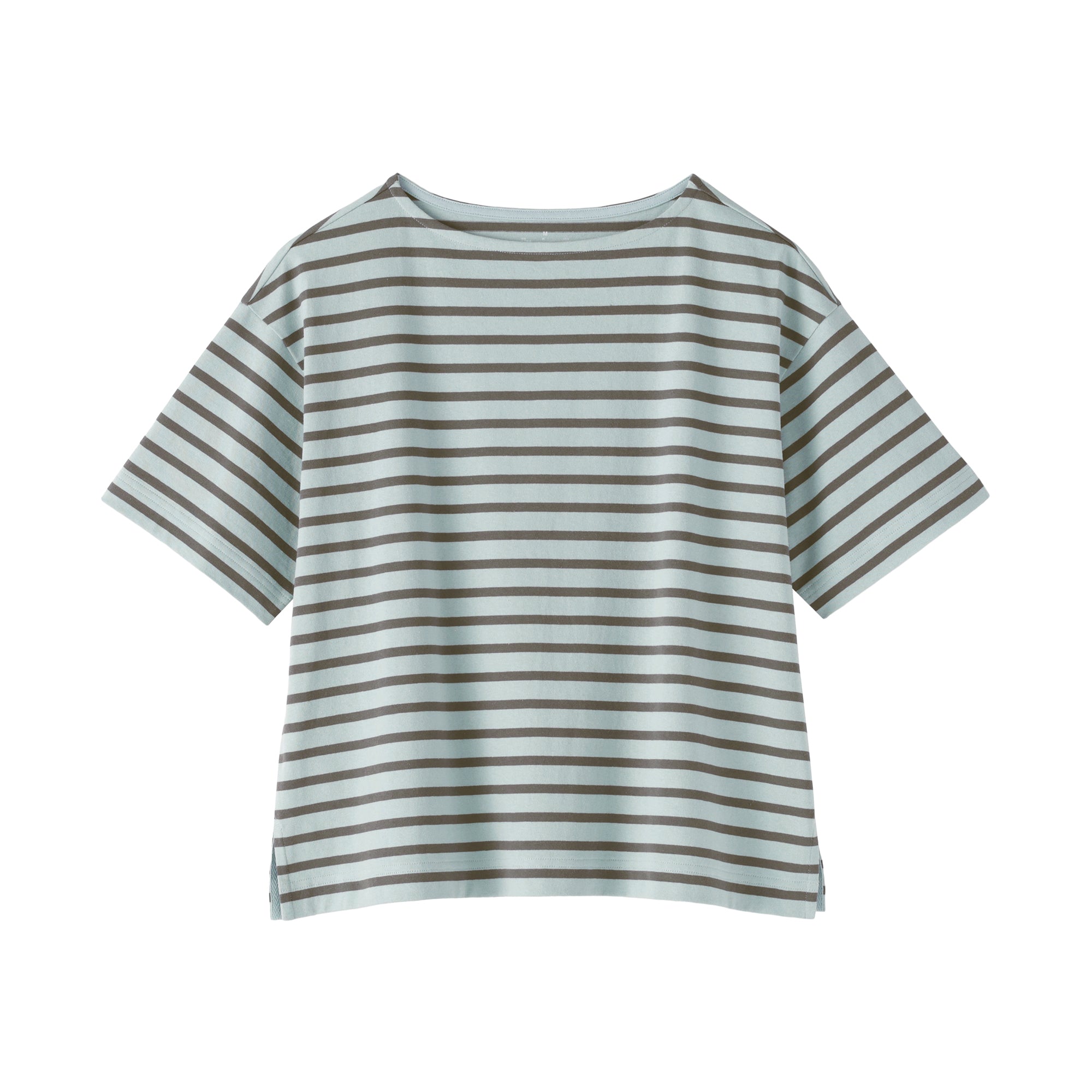 Cotton Jersey Boatneck T-Shirt