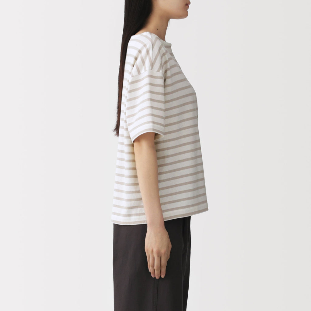 Cotton Jersey Boatneck T-Shirt