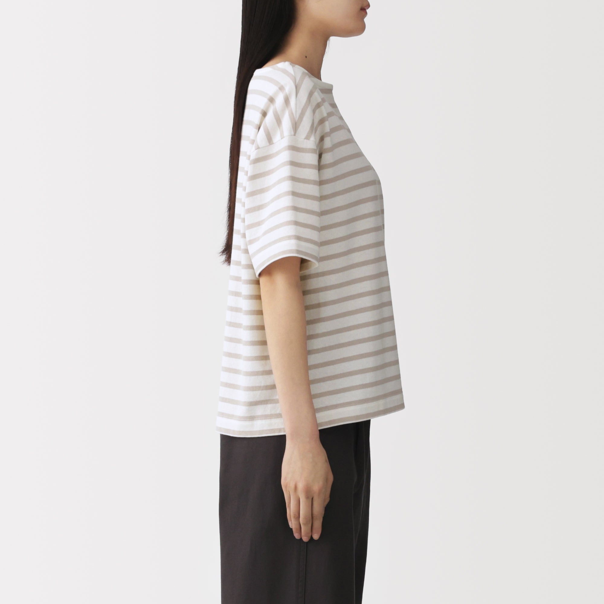 Cotton Jersey Boatneck T-Shirt