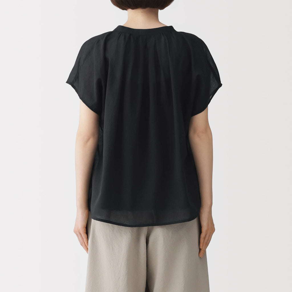 High-Twist Cotton Sheer Blouse