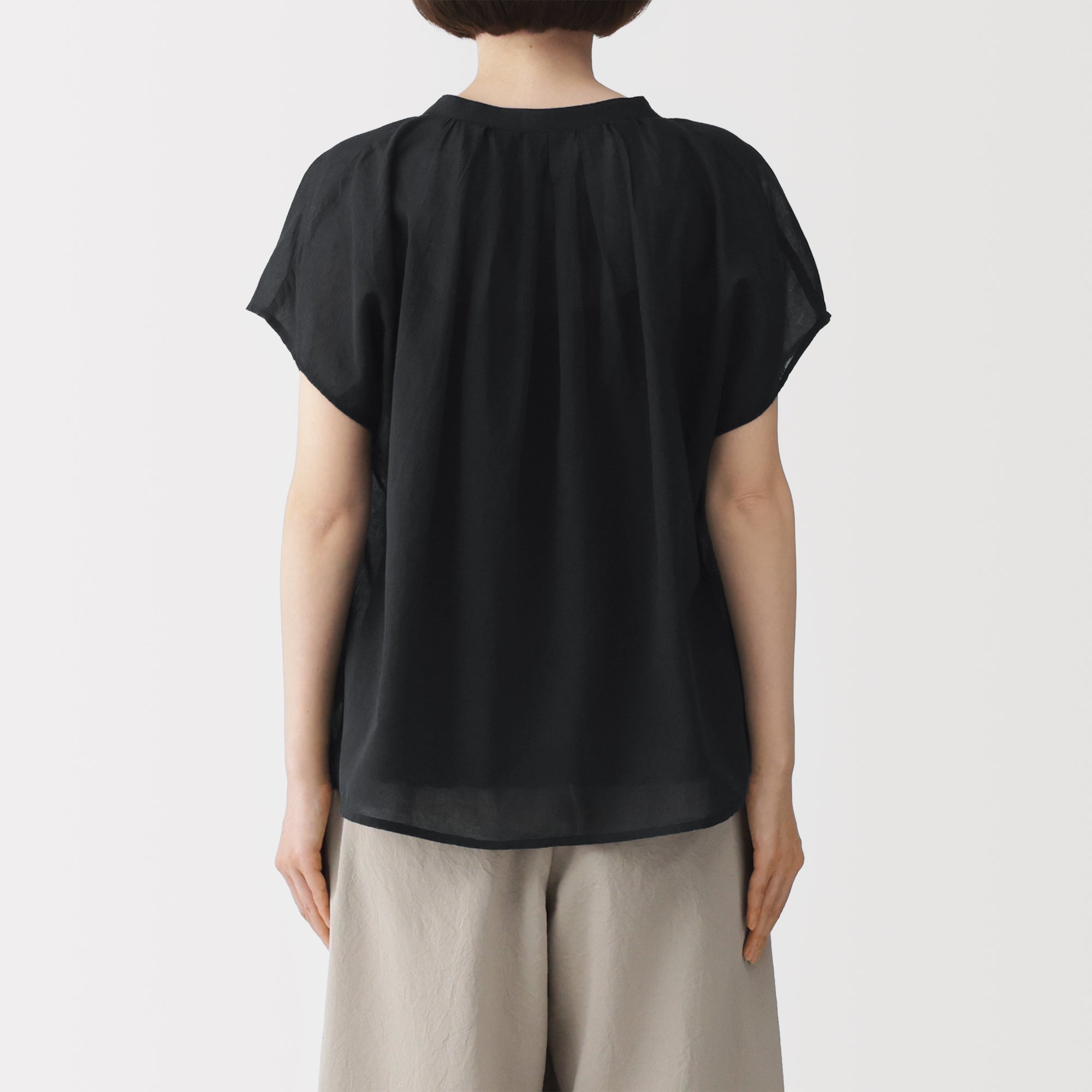 High-Twist Cotton Sheer Blouse