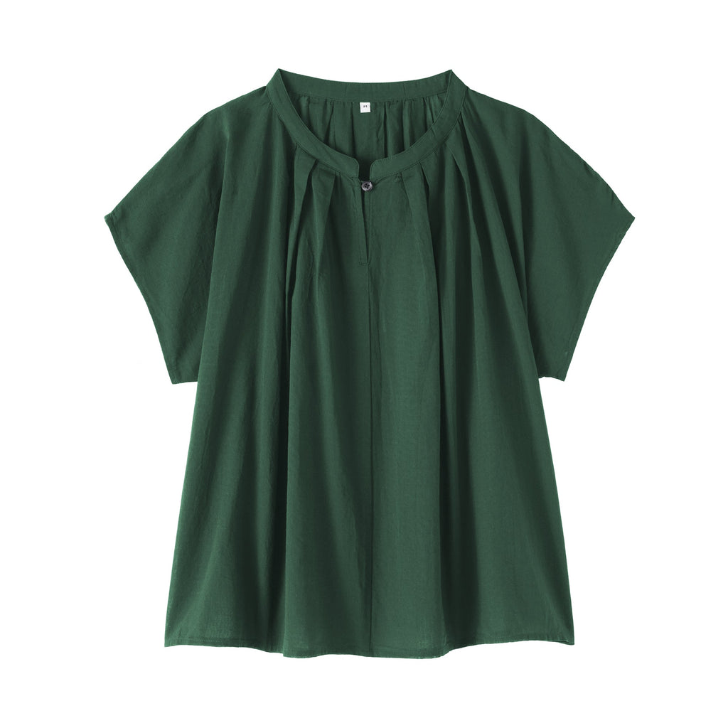 High-Twist Cotton Sheer Blouse