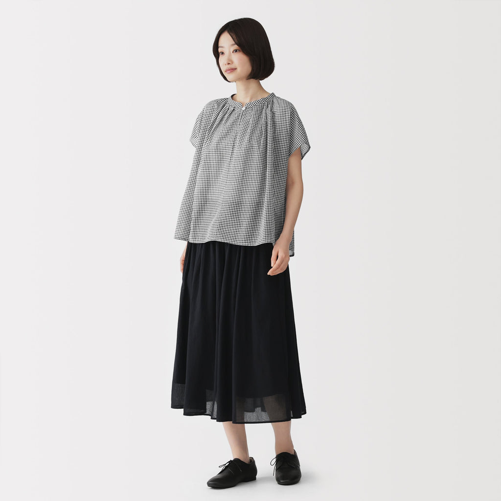 High-Twist Cotton Sheer Blouse