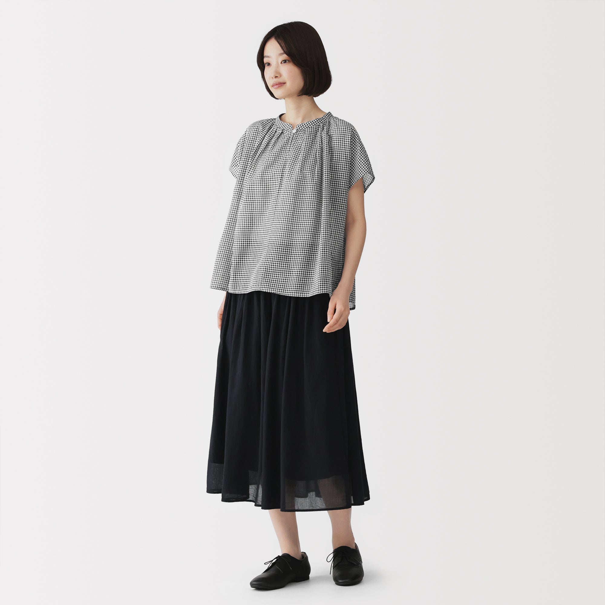 High-Twist Cotton Sheer Blouse