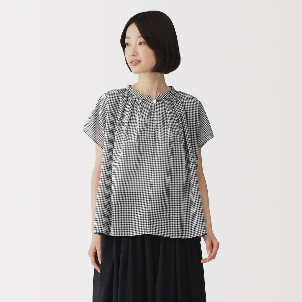 High-Twist Cotton Sheer Blouse