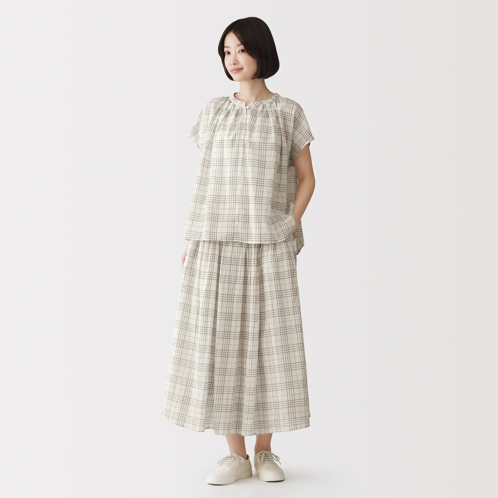 High-Twist Cotton Sheer Blouse