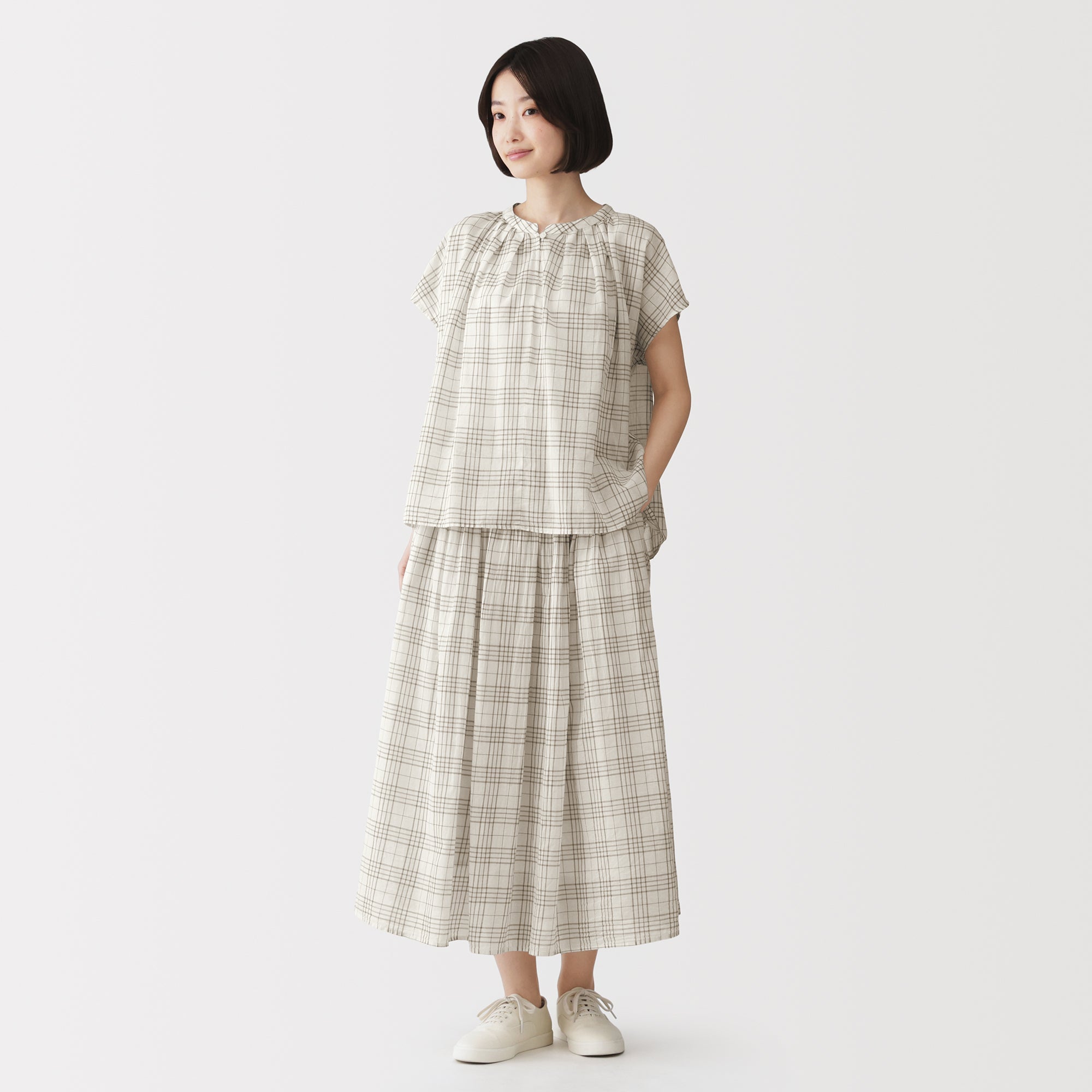 High-Twist Cotton Sheer Blouse