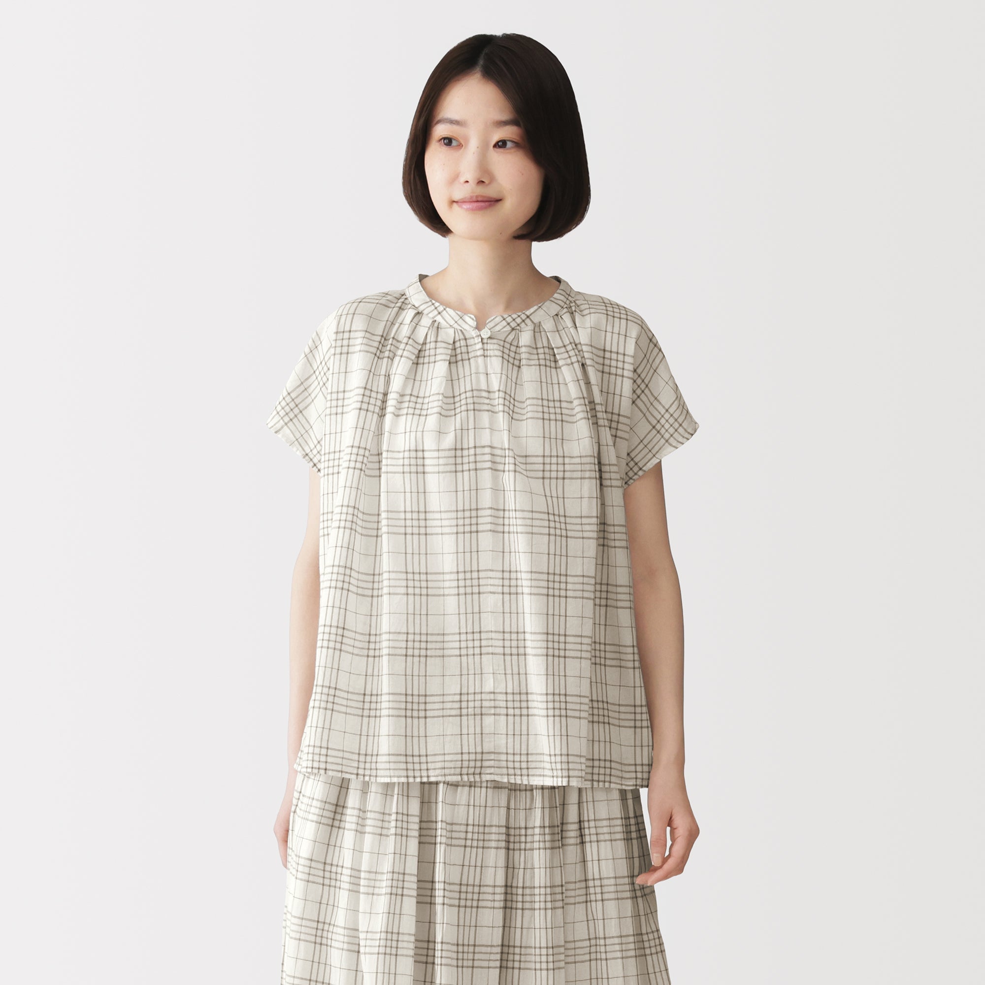 High-Twist Cotton Sheer Blouse