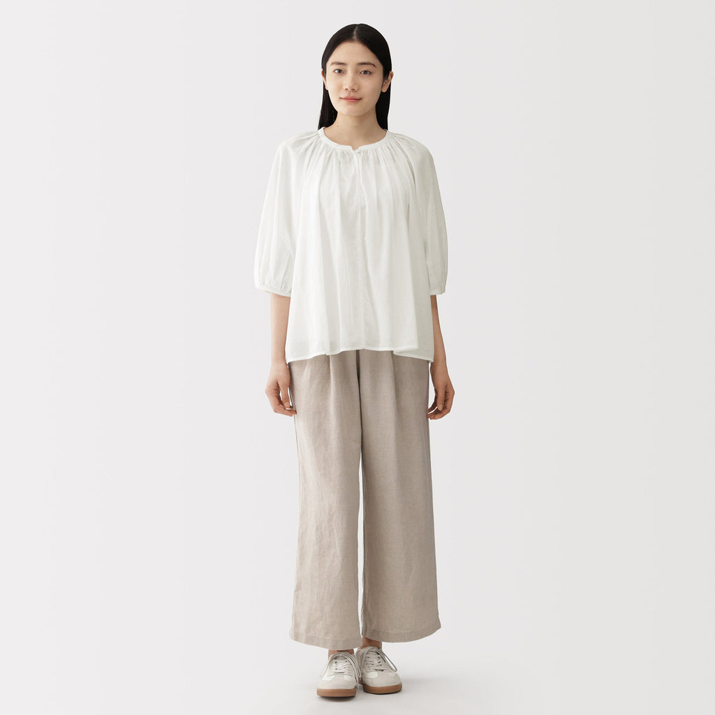 High-Twist Cotton Sheer Blouse
