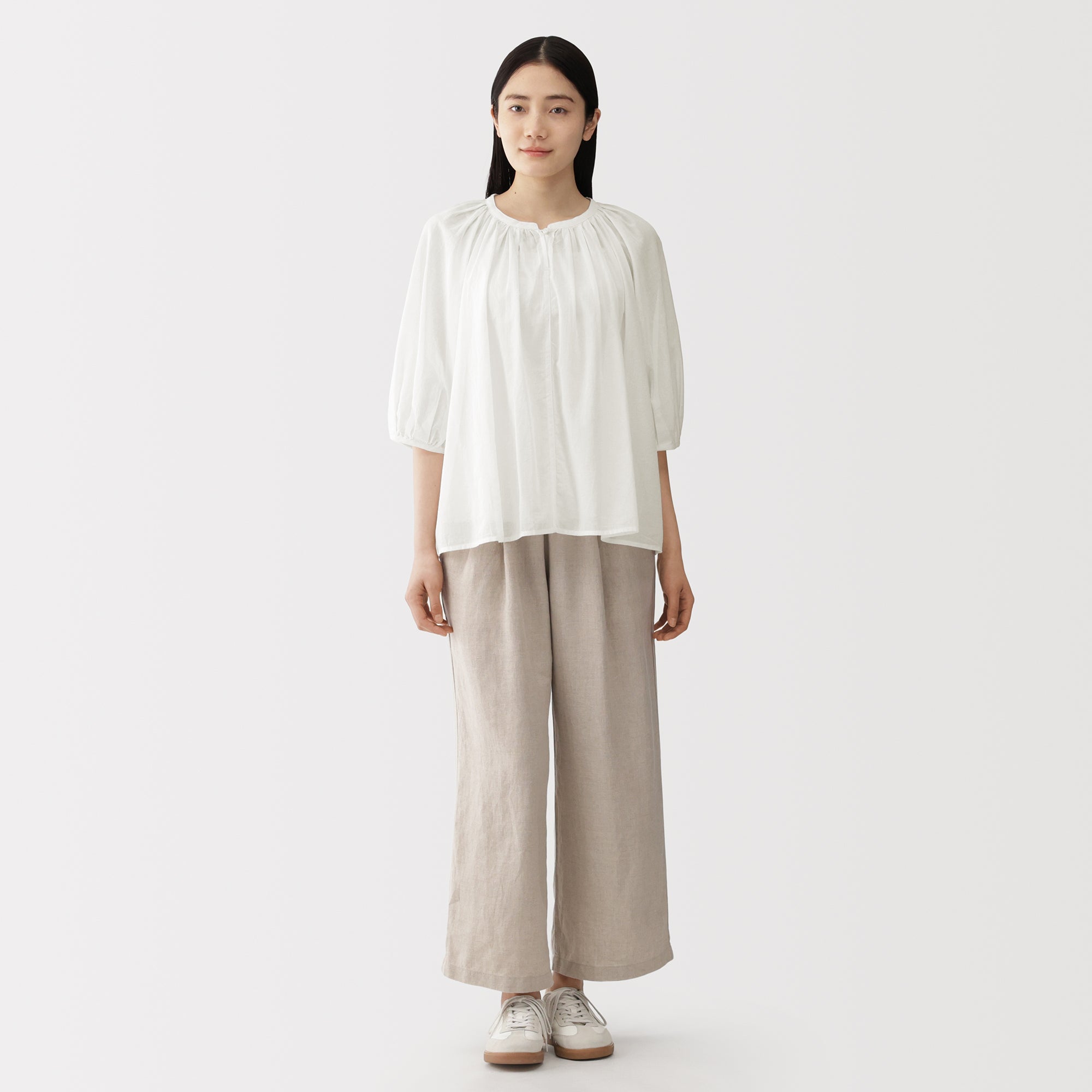 High-Twist Cotton Sheer Blouse