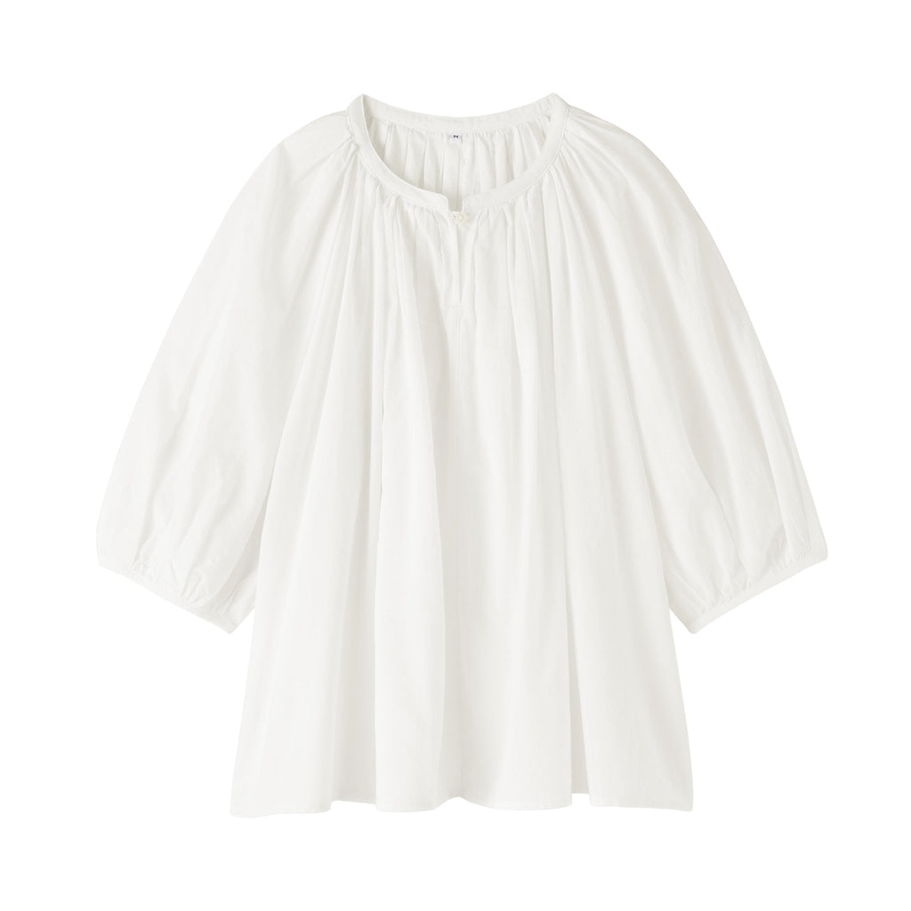 High-Twist Cotton Sheer Blouse