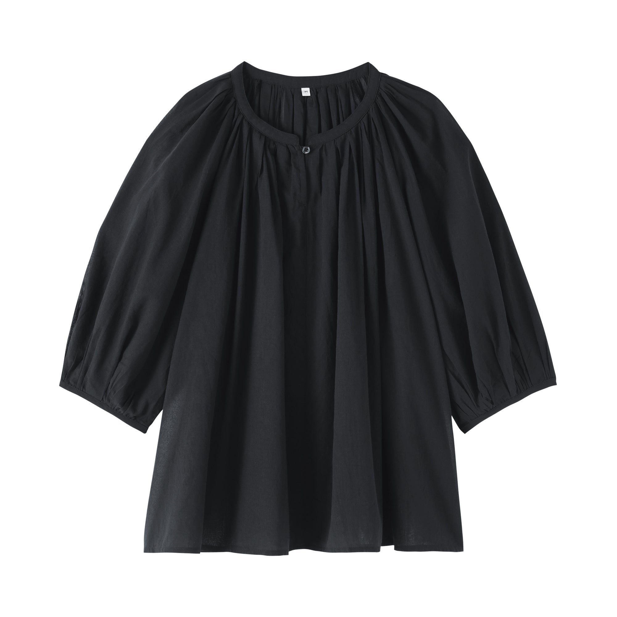 High-Twist Cotton Sheer Blouse