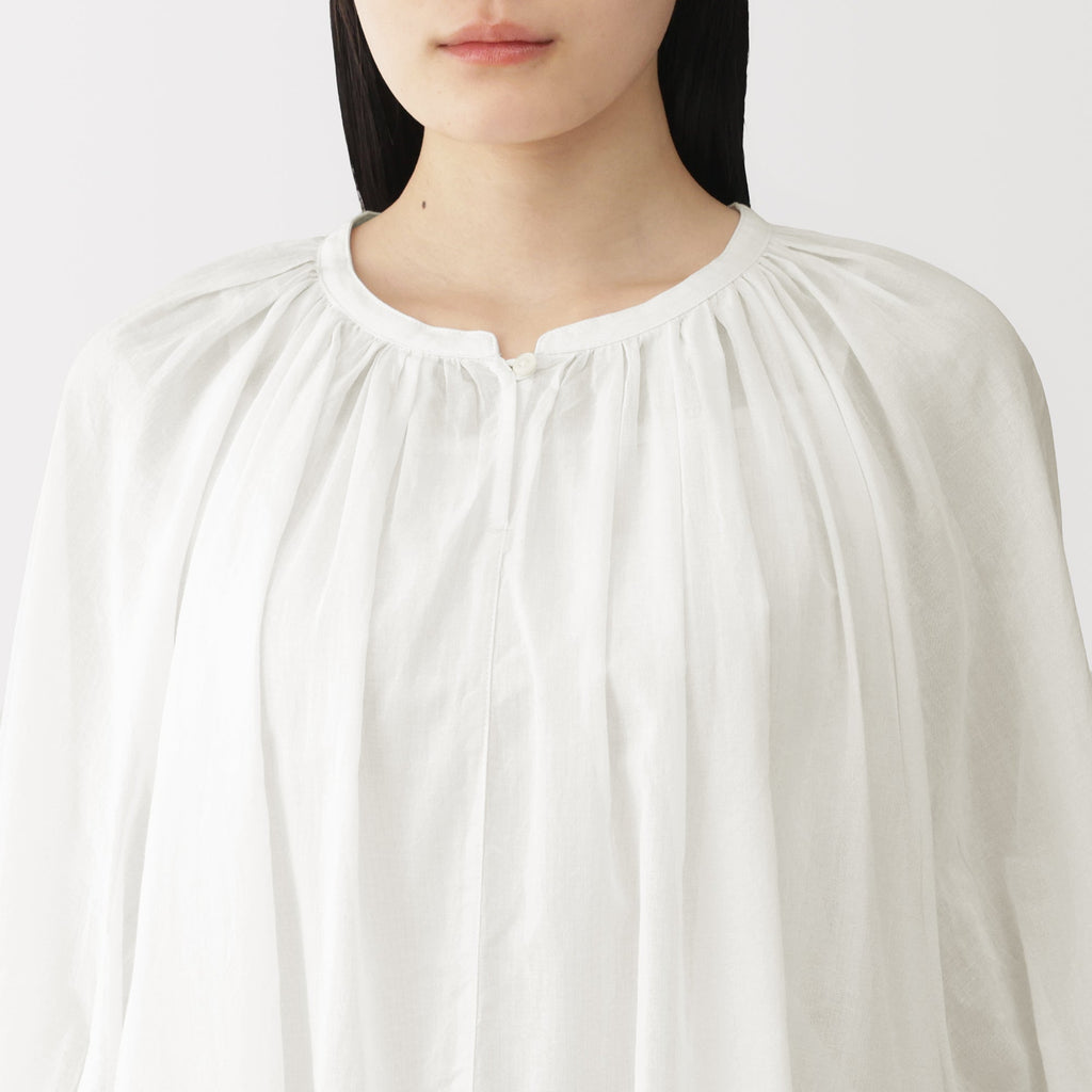 High-Twist Cotton Sheer Blouse
