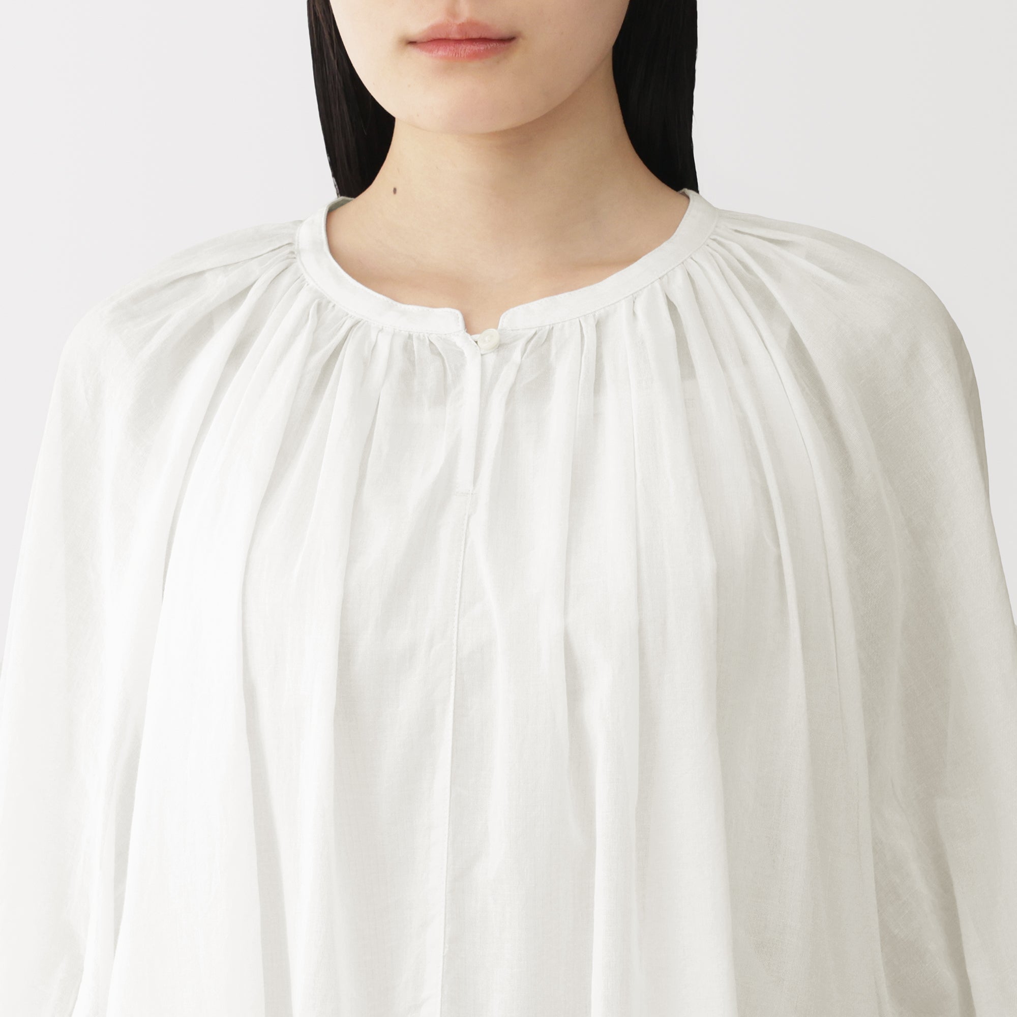 High-Twist Cotton Sheer Blouse