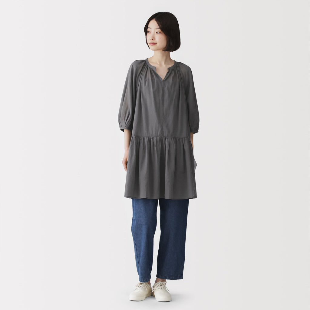 High-Twist Cotton Sheer Dress