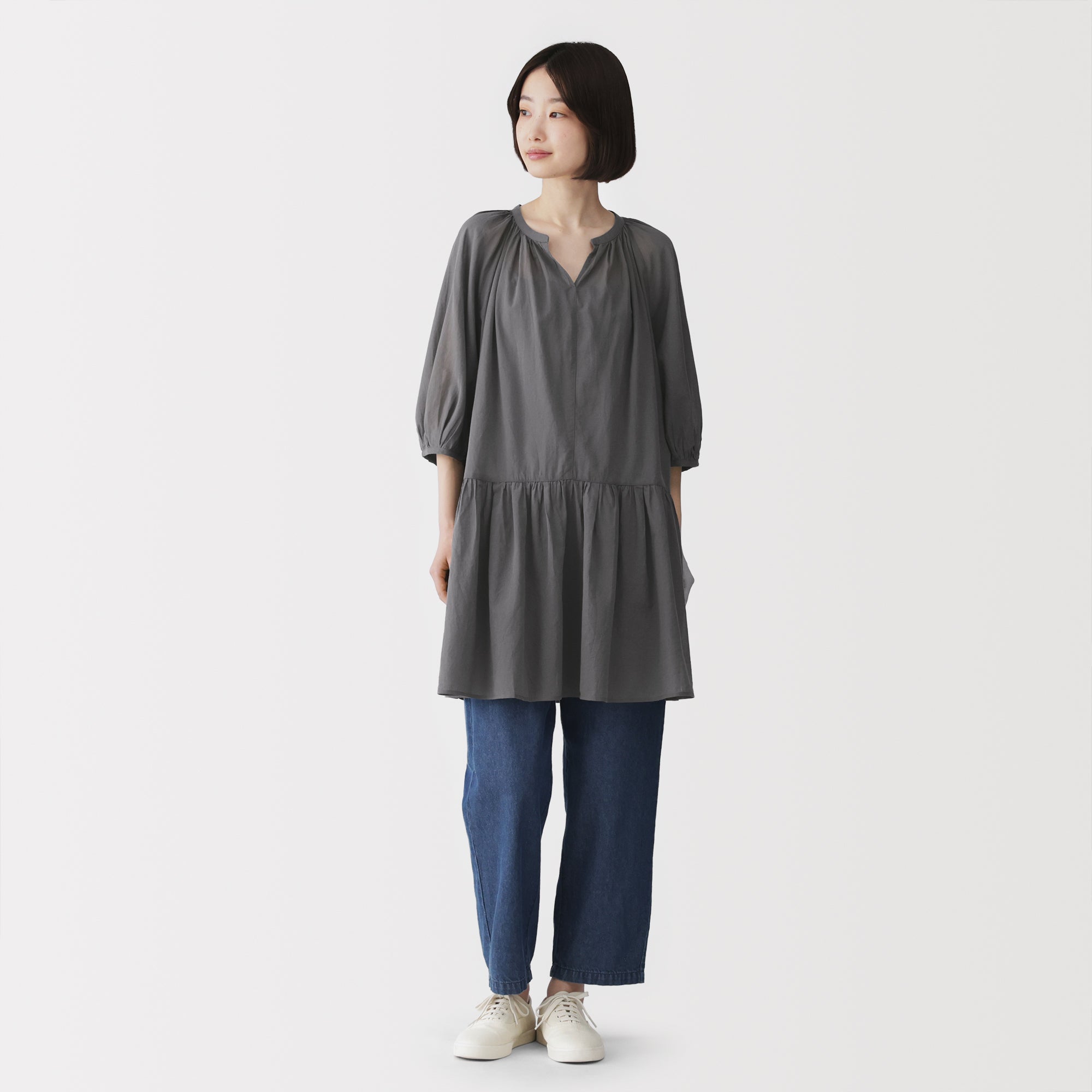 High-Twist Cotton Sheer Dress