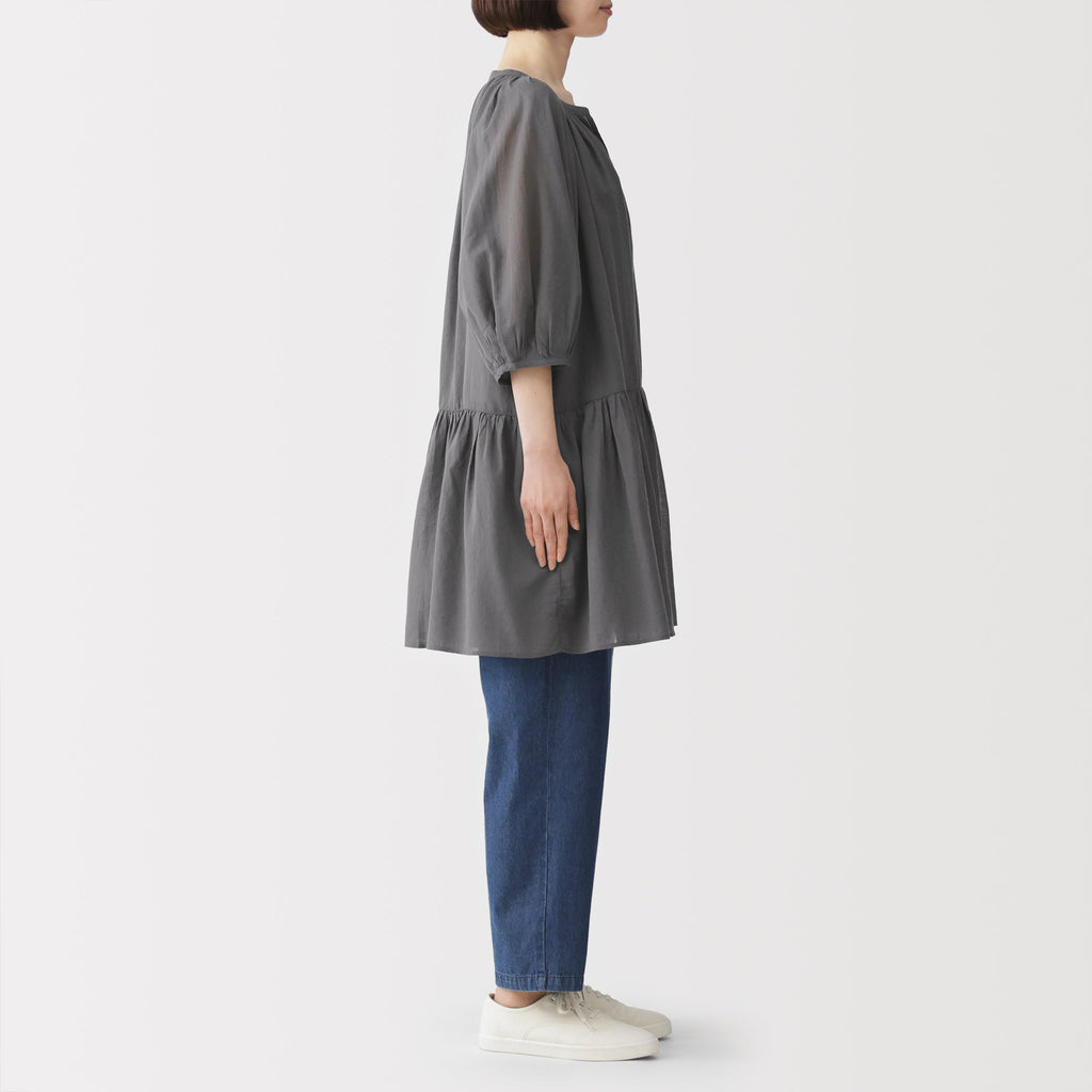 High-Twist Cotton Sheer Dress