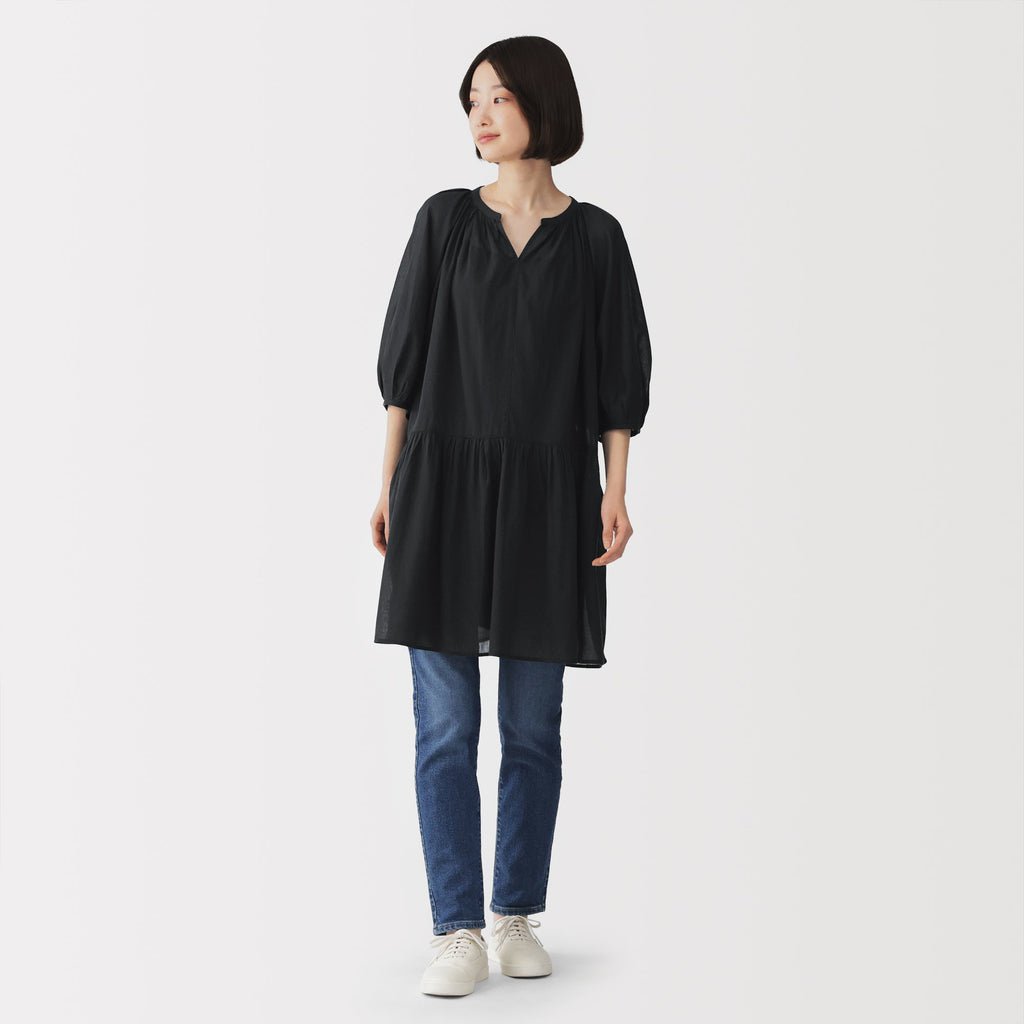 High-Twist Cotton Sheer Dress