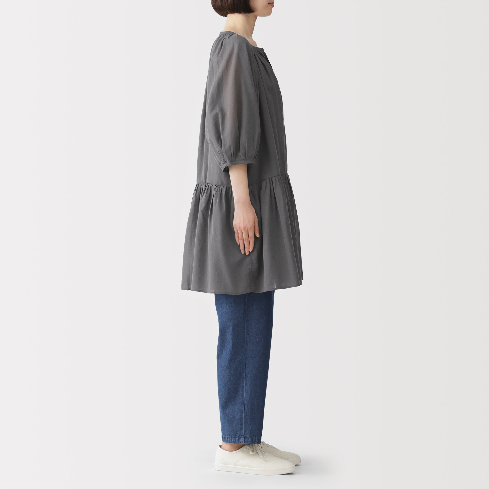 High-Twist Cotton Sheer Dress