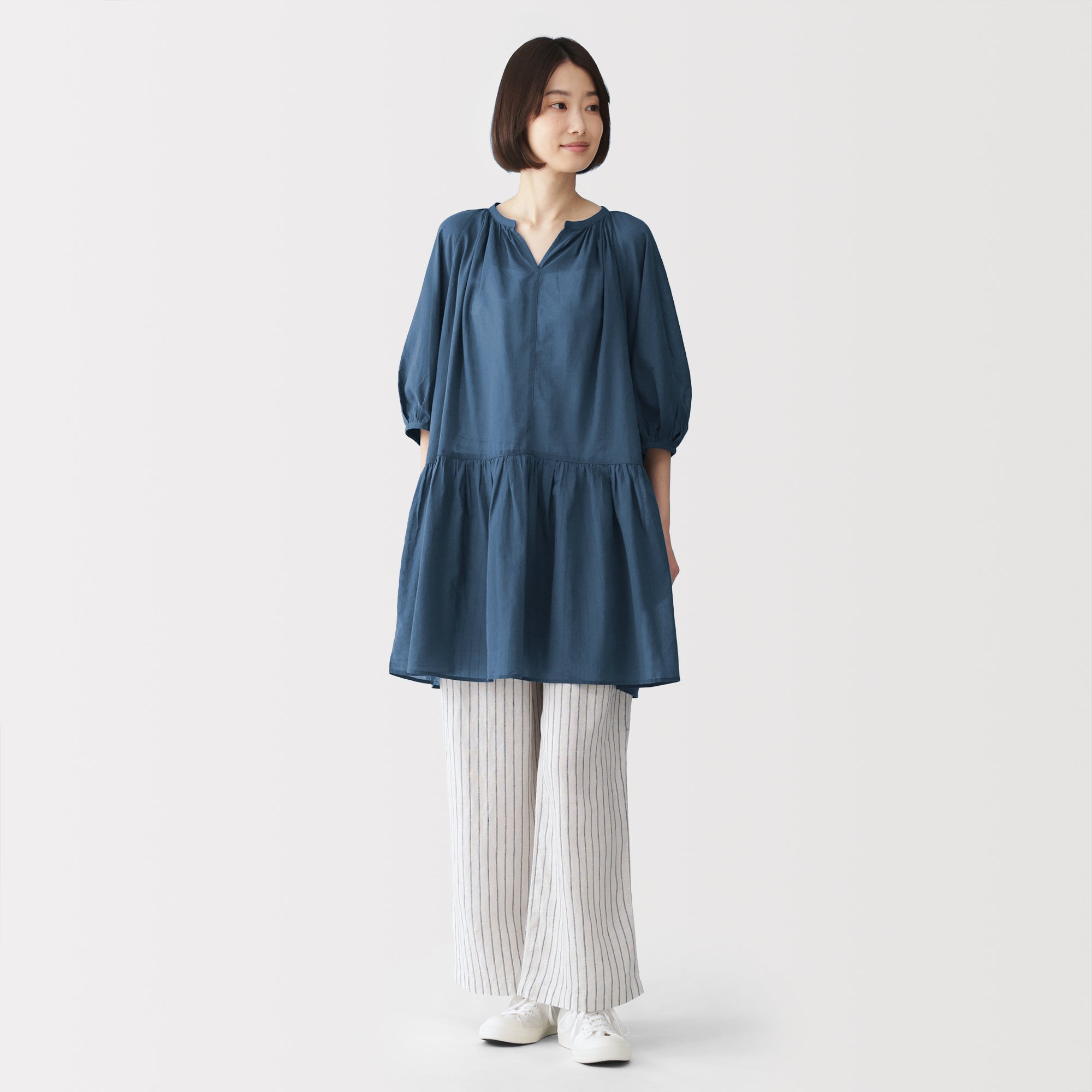 High-Twist Cotton Sheer Dress