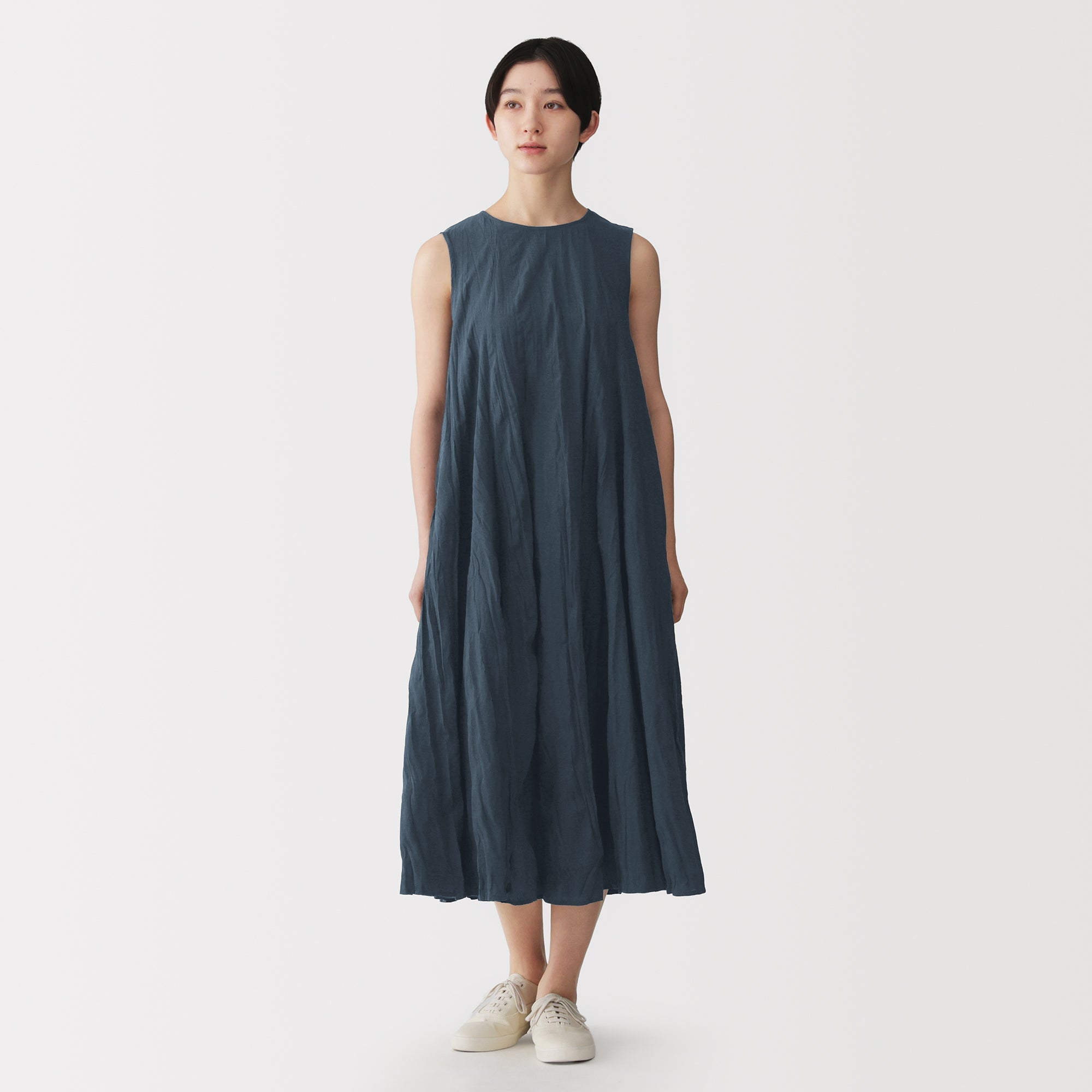 Cotton Crepe Sleeveless Dress