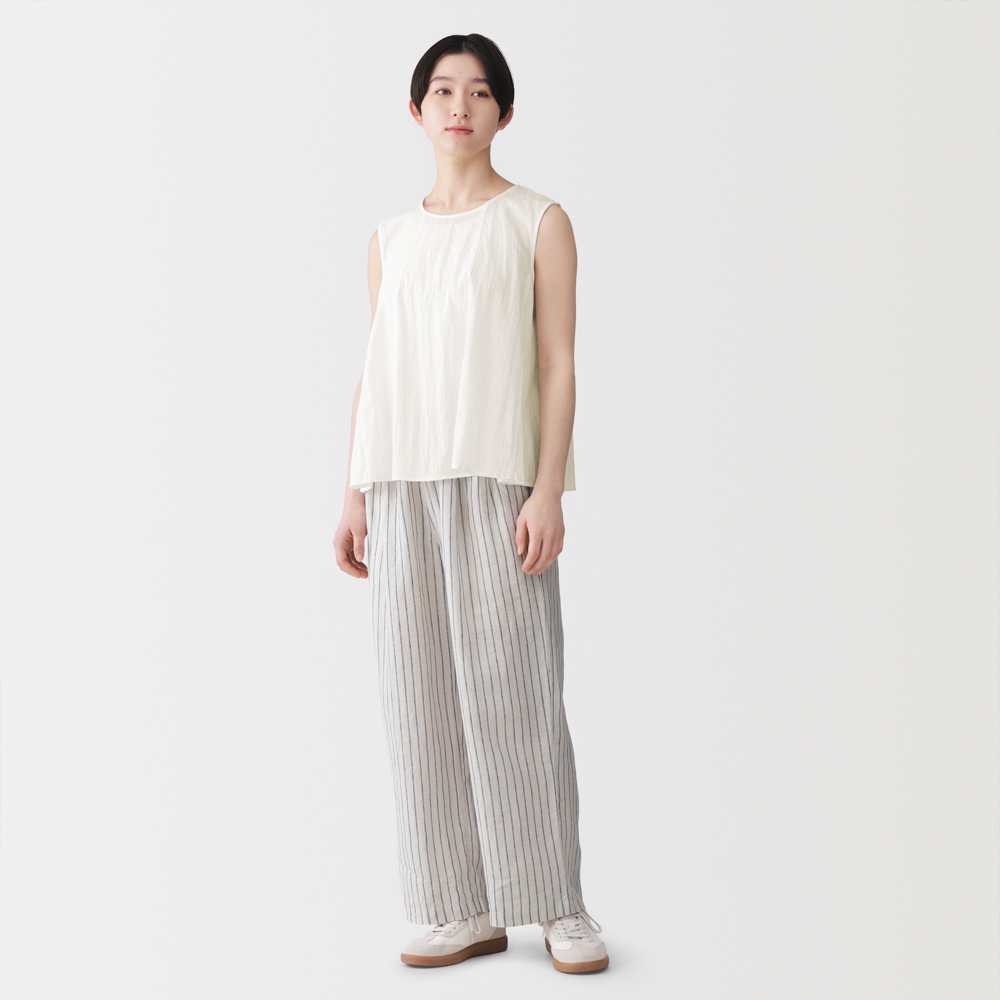 Cotton Crepe Sleeveless Blouse