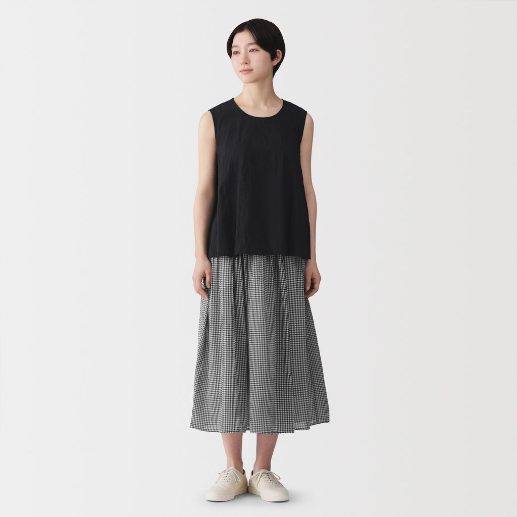 Cotton Crepe Sleeveless Blouse
