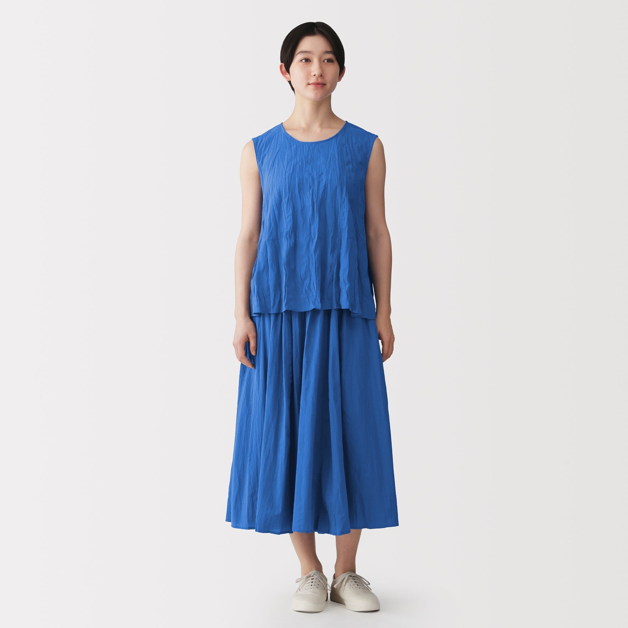 Cotton Crepe Sleeveless Blouse