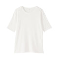 Lyocell Blend Rib Half Sleeve T-Shirt