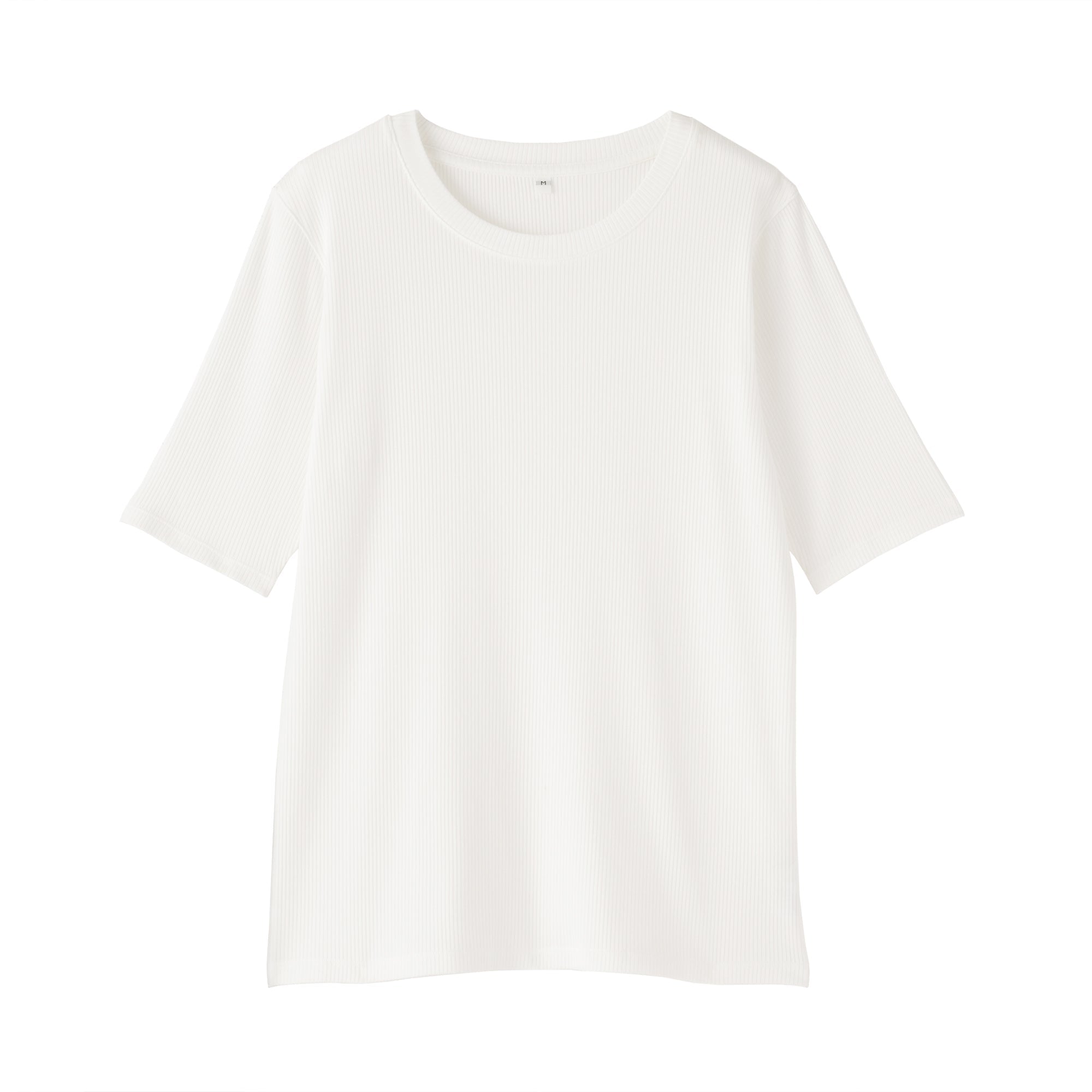 Lyocell Blend Rib Half Sleeve T-Shirt