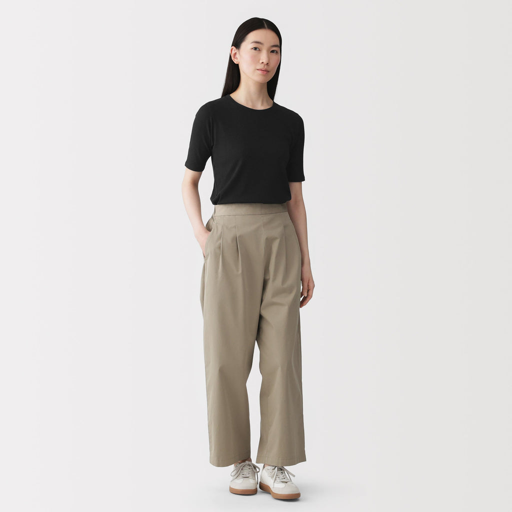 Lyocell Blend Rib Half Sleeve T-Shirt
