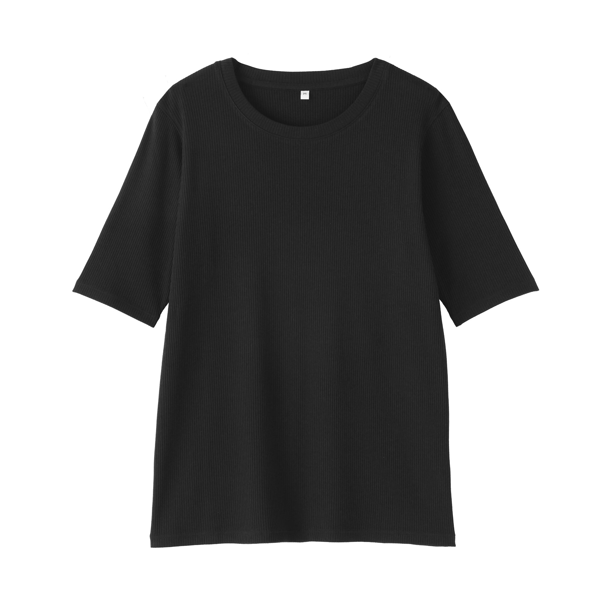 Lyocell Blend Rib Half Sleeve T-Shirt