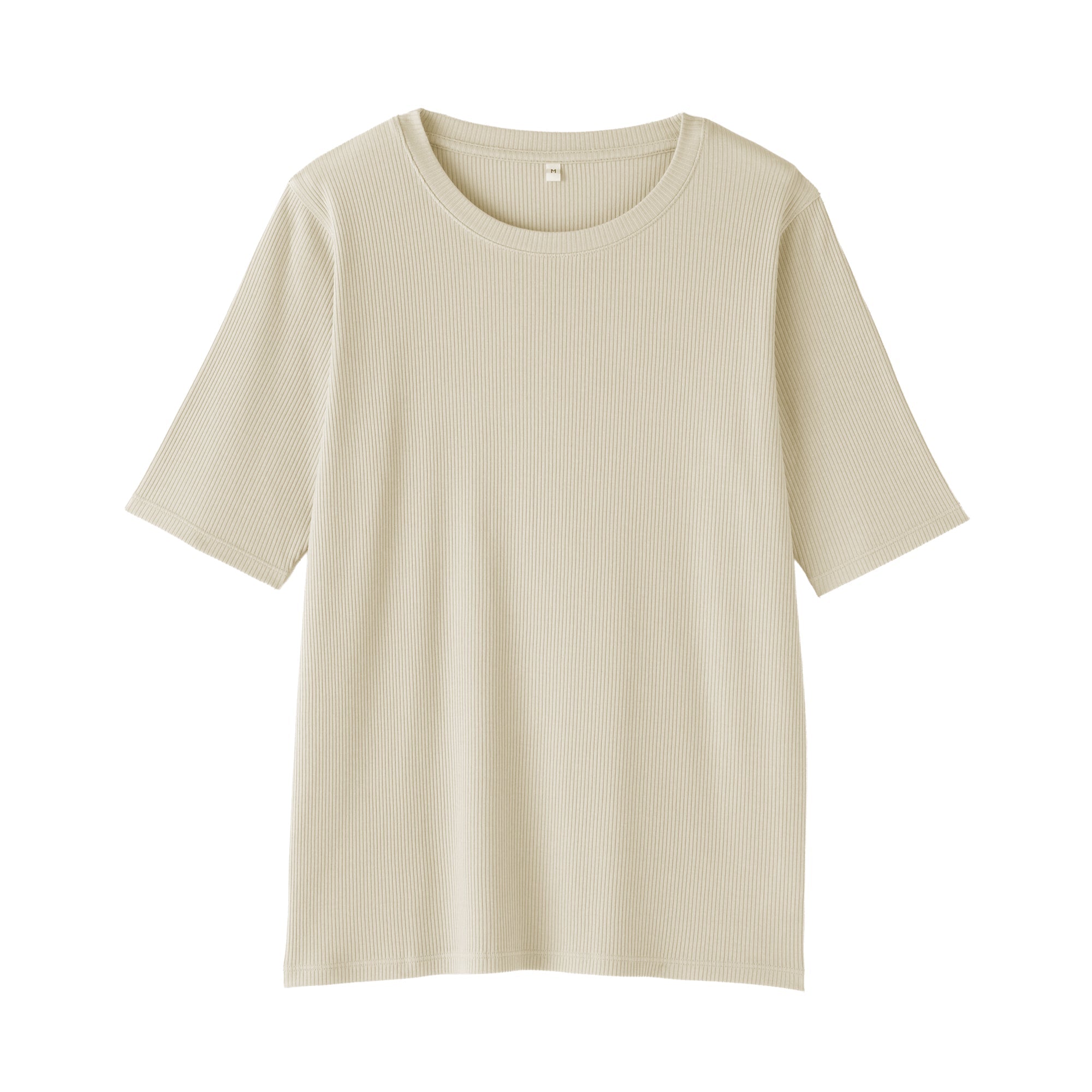 Lyocell Blend Rib Half Sleeve T-Shirt
