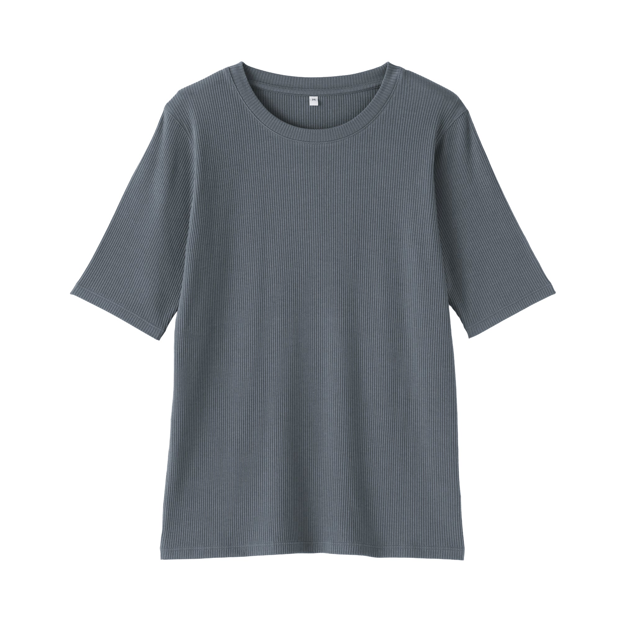 Lyocell Blend Rib Half Sleeve T-Shirt