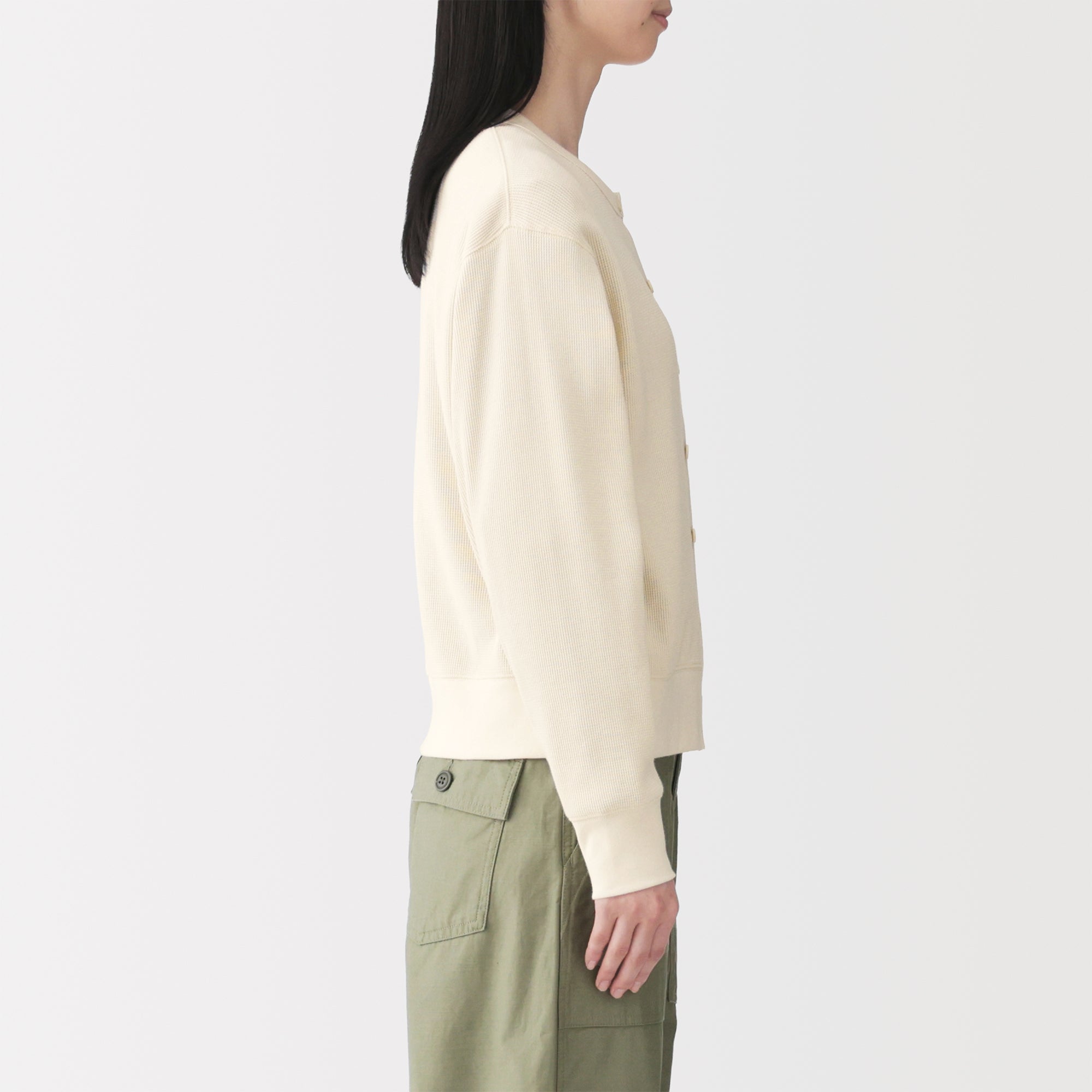 Cotton Waffle Cardigan
