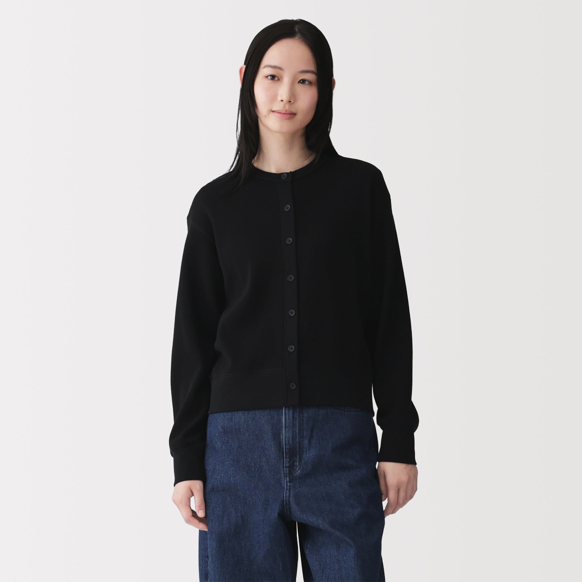 Cotton Waffle Cardigan