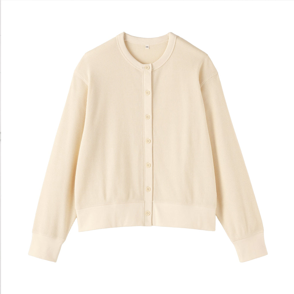 Cotton Waffle Cardigan