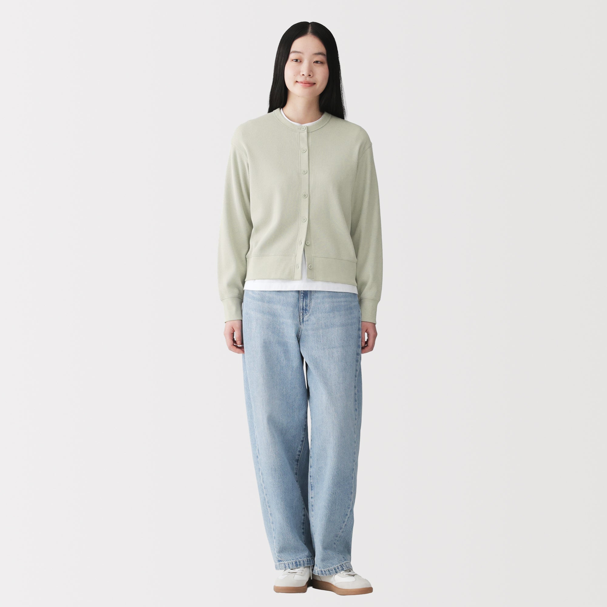 Cotton Waffle Cardigan