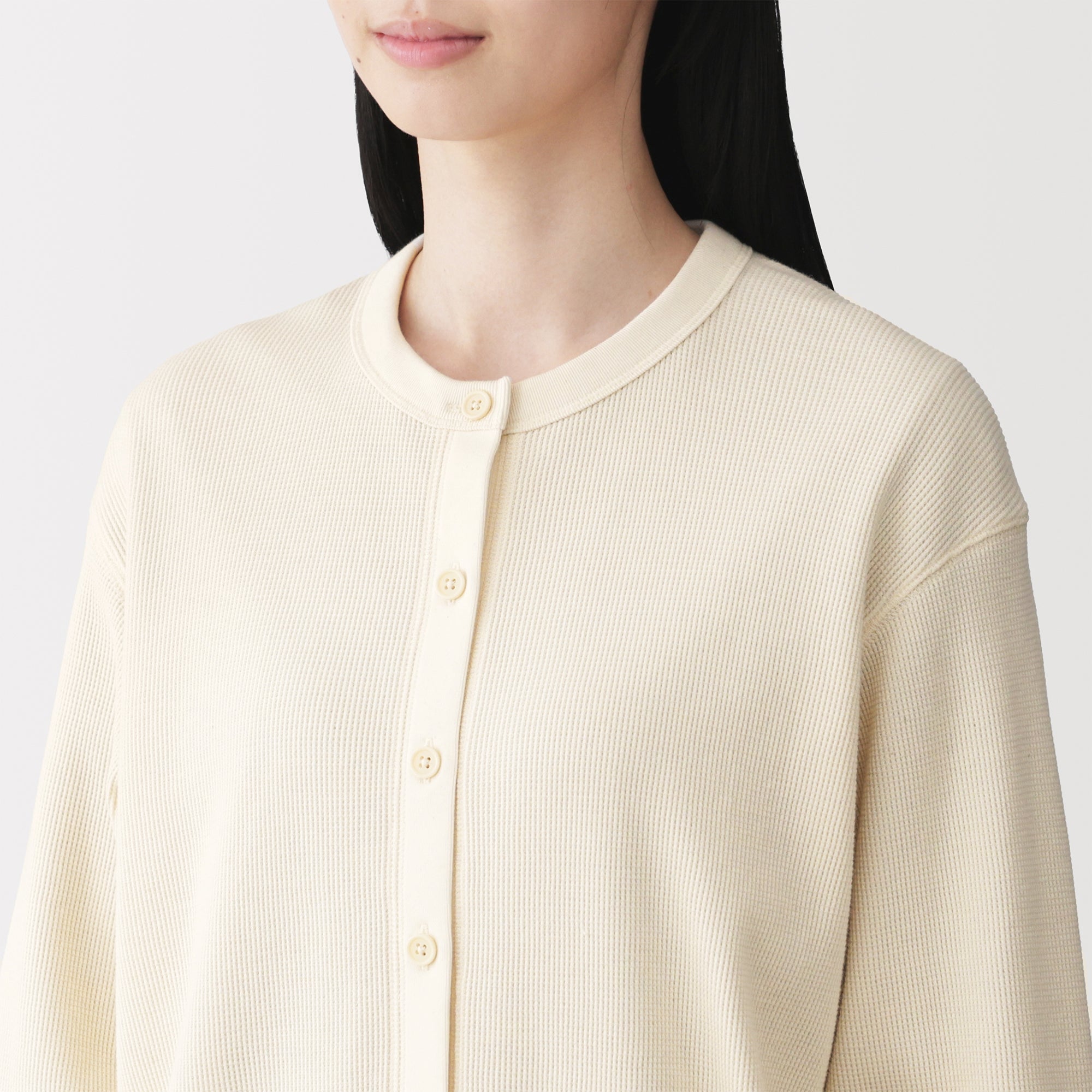 Cotton Waffle Cardigan
