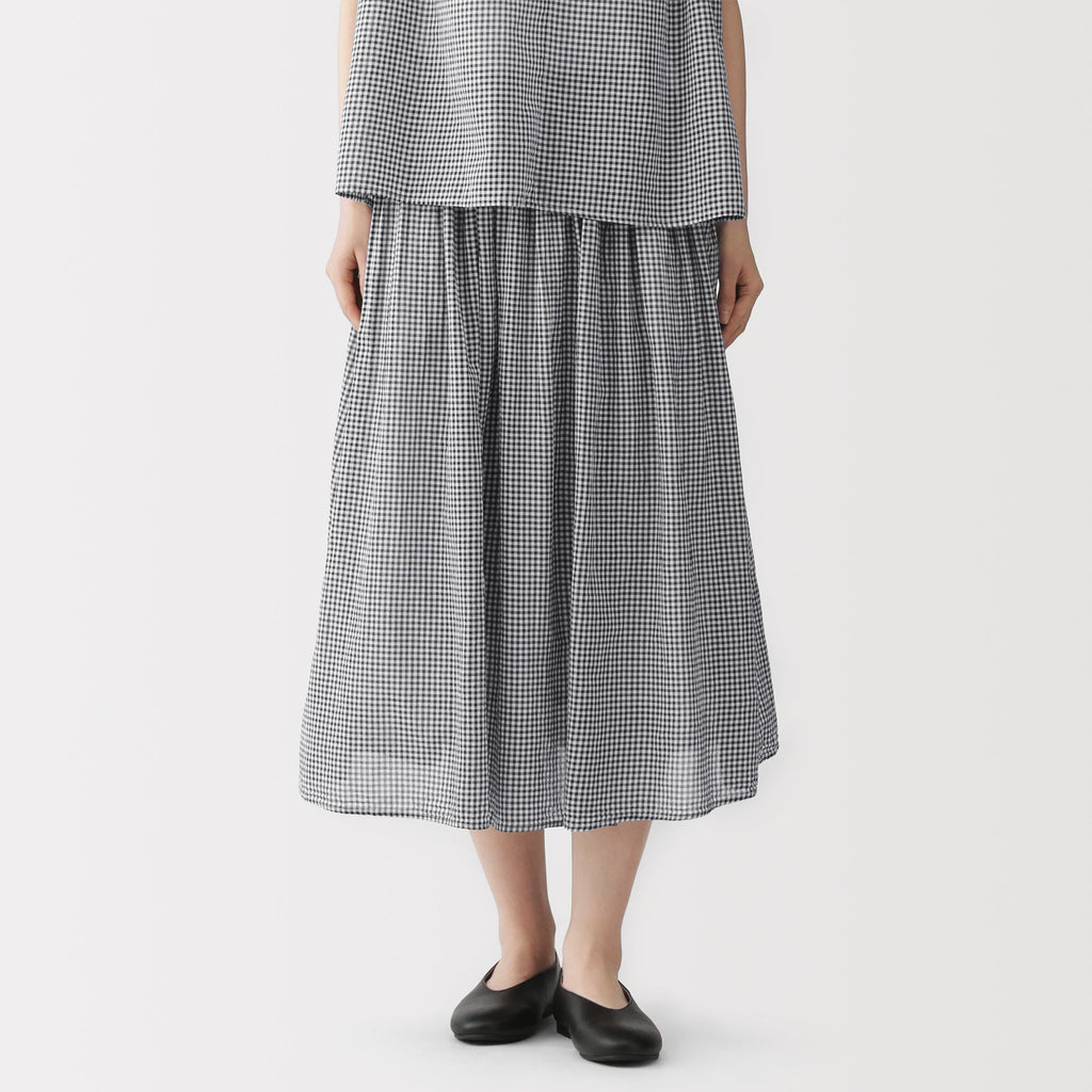 High-Twist Cotton Gathered Skirt