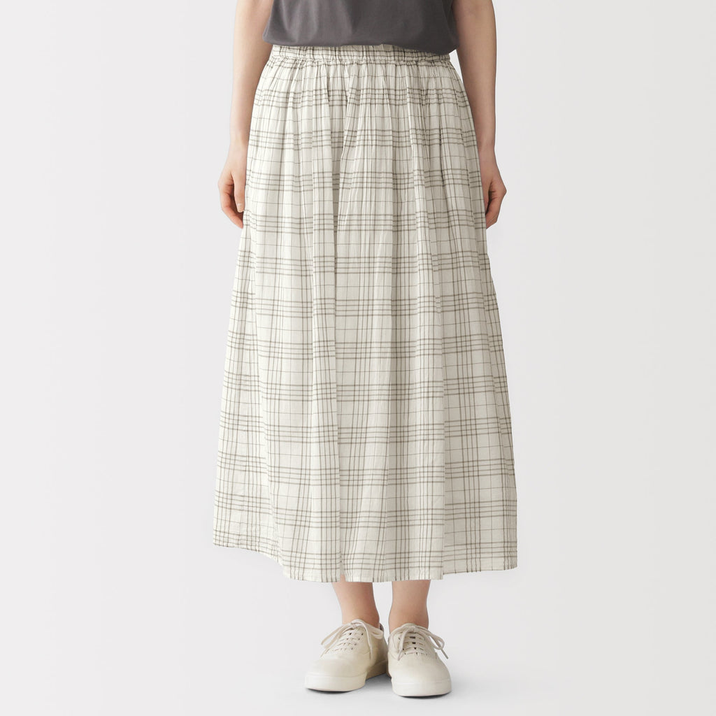 High-Twist Cotton Gathered Skirt